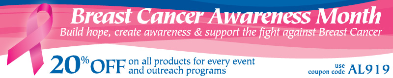 Breast Cancer Merchandise - All the event tools you need to support the fight against Breast Cancer - Breast Cancer Awareness month is October