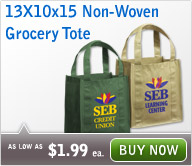 13x10x15 Non Woven Promo Grocery Tote