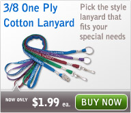 Printed Lanyards - 3/8 One Ply Cotton Lanyard